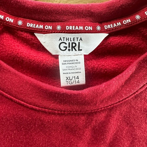 Athleta Girl Red Crewneck Sweatshirt Size XL/14 - Picture 5 of 5
